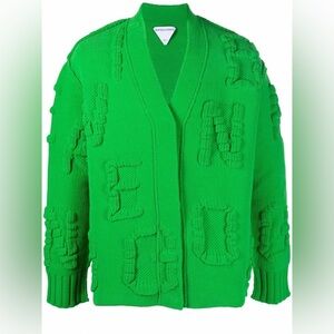 Bottega Veneta Green Alphabet Cardigan Brand New with Tags